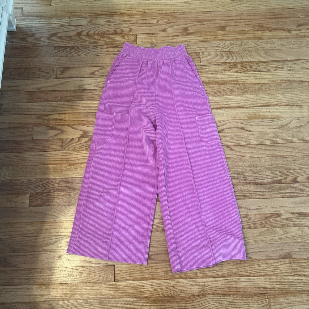 Urban Outfitters Magenta Wide Leg Corduroys